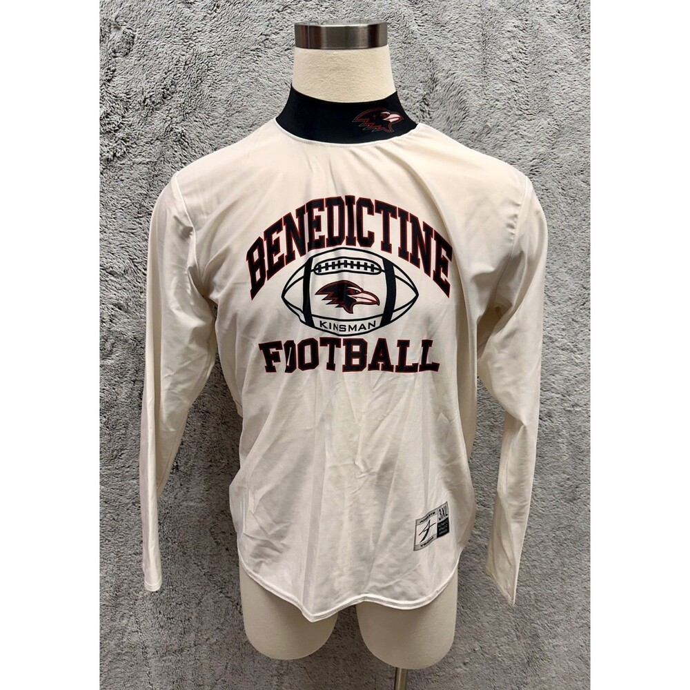 Vintage Y2K Benedictine Kingsman Football LS Shirt‎ 3XL White Tech
